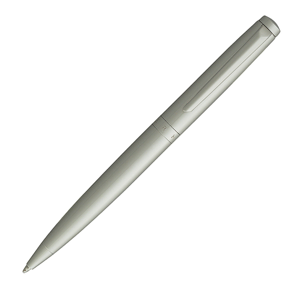 Stylo bille Hechter Paris Avenue Hoche Basic Ice Gold, présenté à 45° sur fond blanc - vue 2.