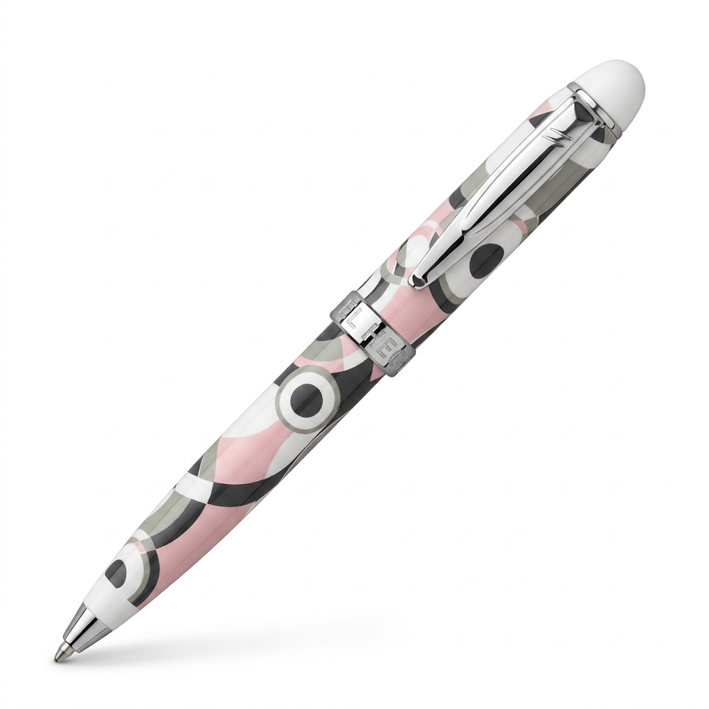 Mini Alliance rose noir blanc, vue de face à 45 degrés avec ombre douce