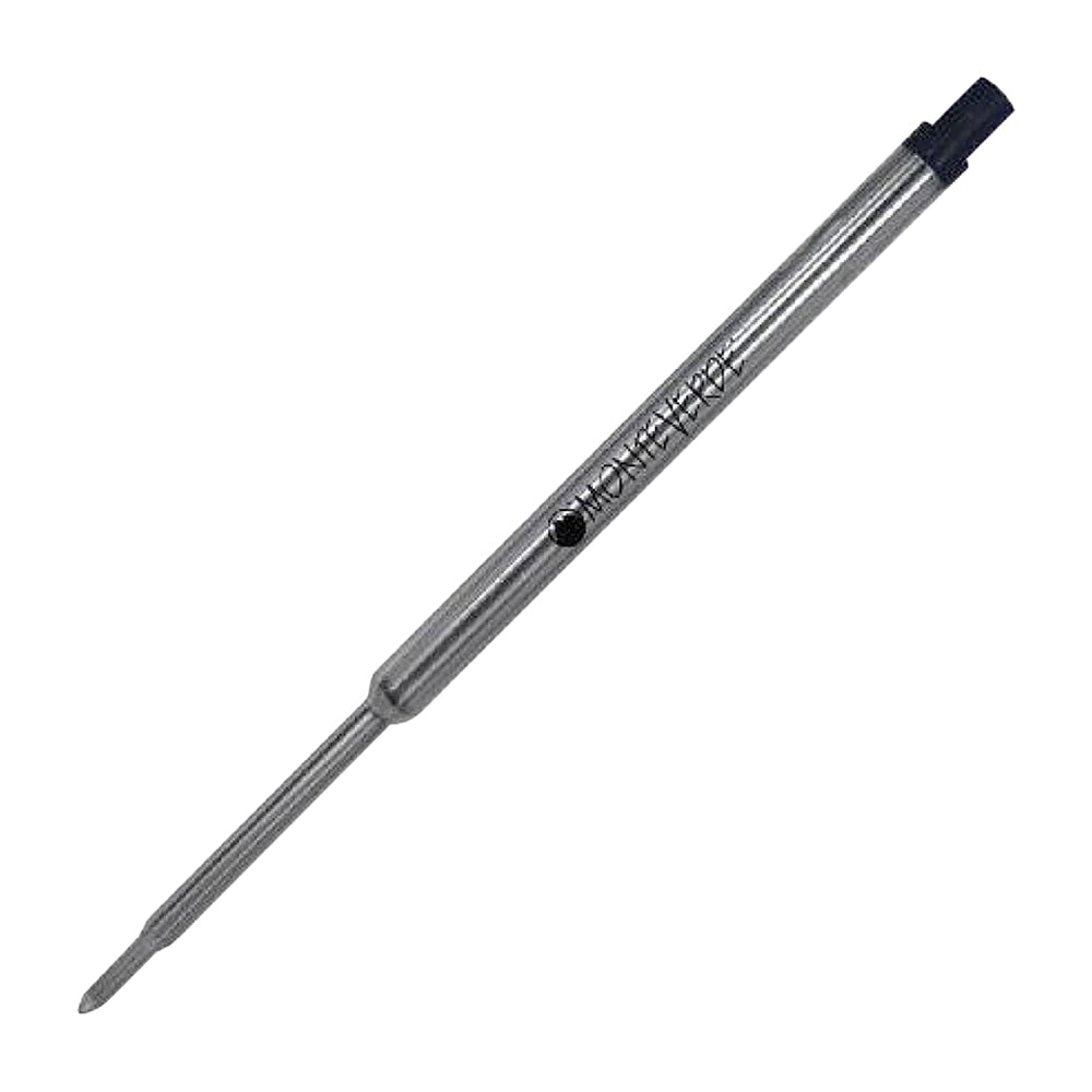Recharge Monteverde compatible pour stylo bille Waterman Noir Moyenne (une recharge), présentée à 45° sur fond blanc.