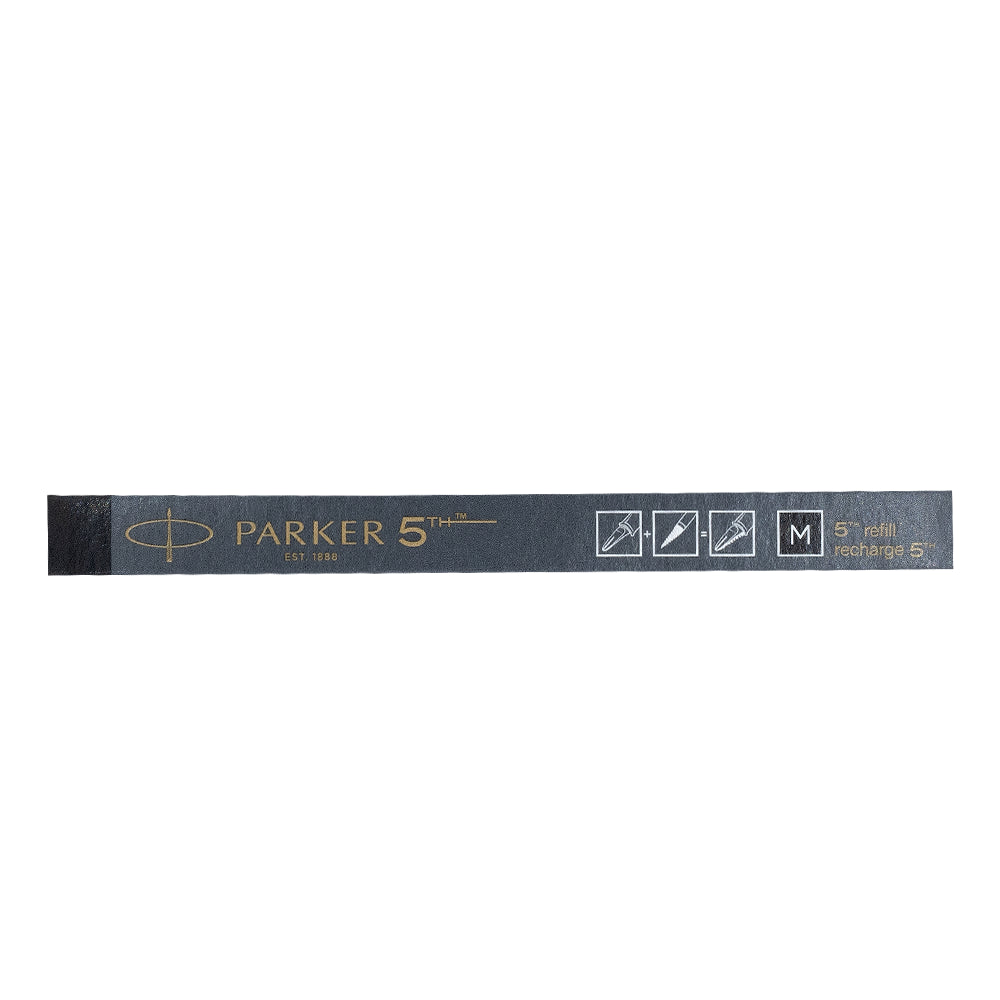 Recharge Parker 5th noire, taille moyenne, pour une écriture fluide et précise dans les stylos Parker 5th.