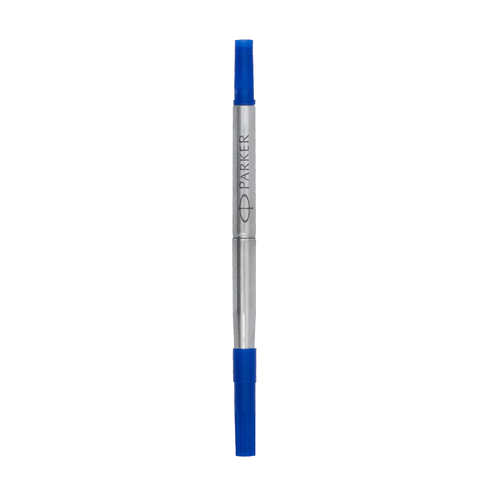Recharge roller Parker de taille moyenne en bleu, conçue pour offrir une écriture fluide et confortable avec les stylos roller Parker.